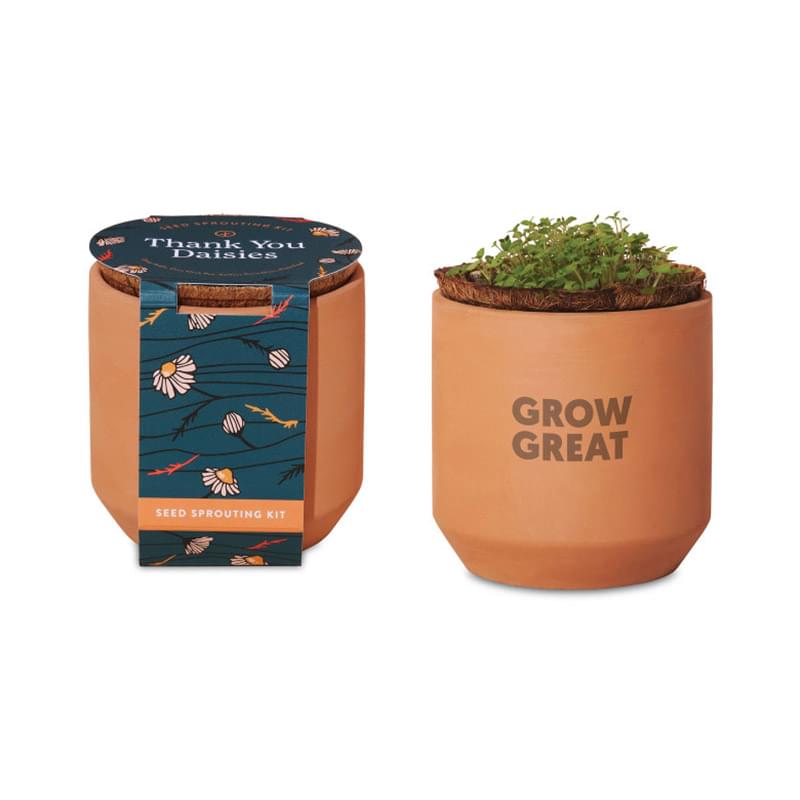 Modern Sprout&reg; Tiny Terracotta Grow Kit Thank You Daisies