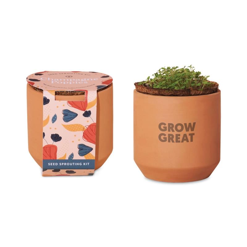Modern Sprout&reg; Tiny Terracotta Grow Kit Champagne Poppies