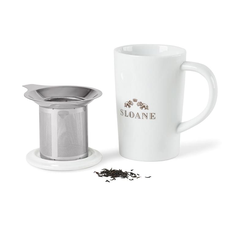 Lotus Porcelain Tea Infuser Mug - 15.5 Oz.