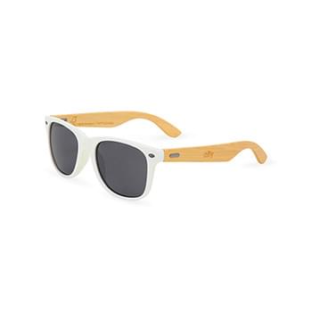 CapeShades Recycled Plastic + Bamboo Classic Sunglasses - White Frame